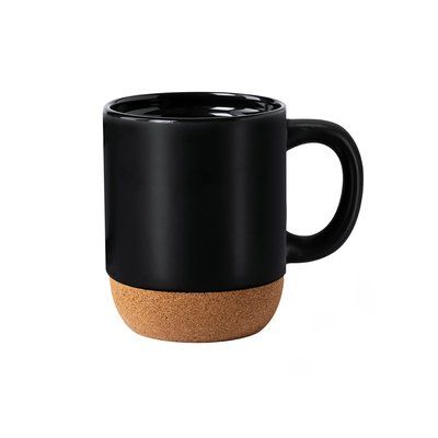 Taza cerámica con base de corcho natural