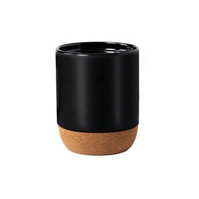 Taza cerámica con base de corcho natural
