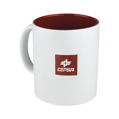 Taza Cerámica Blanca 350ml a Láser del Color Interior