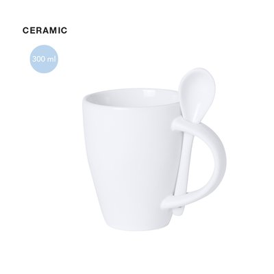 Taza de cerámica con cuchara