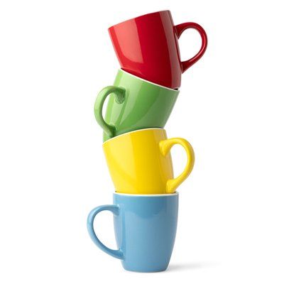 Taza de cerámica esmaltada de colores