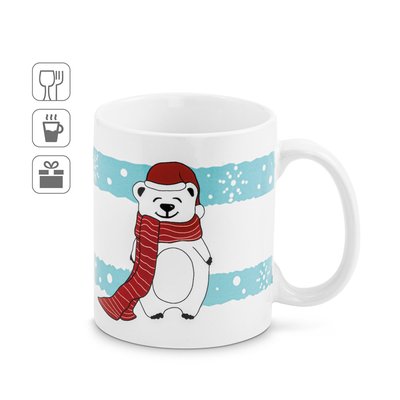 Taza cerámica de estampado navideño 350 mL con caja