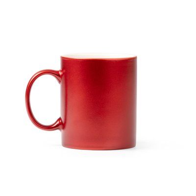 Taza de cerámica marcaje láser dorado Rojo Talla Única Adulto