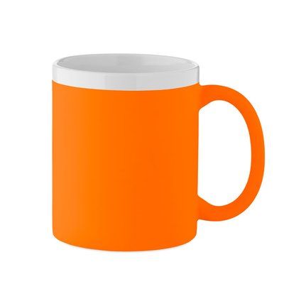 Taza de cerámica mate 300 ml Naranja Fluorescente