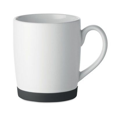 Taza cerámica mate 300ml con base de silicona Negro