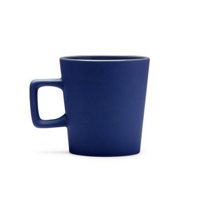 Taza de cerámica mate con asa cuadrada Azul Profundo