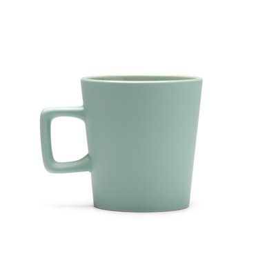 Taza de cerámica mate con asa cuadrada Verde Salvia