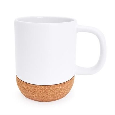 Taza de cerámica mate con base de corcho