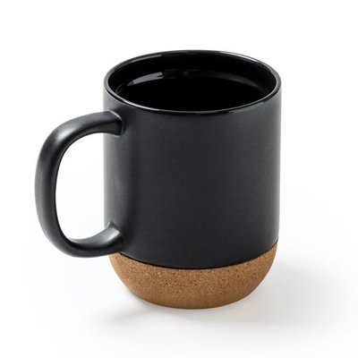 Taza de cerámica mate con base de corcho
