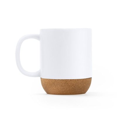 Taza de cerámica mate con base de corcho