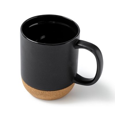 Taza de cerámica mate con base de corcho