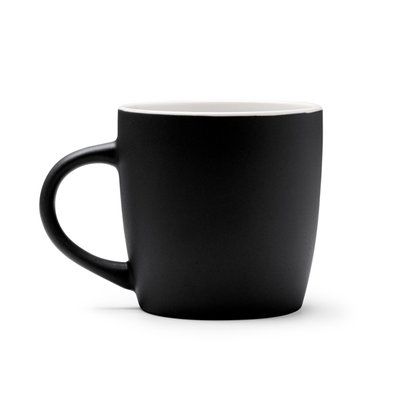 Taza cerámica mate interior blanco 230ml Negro