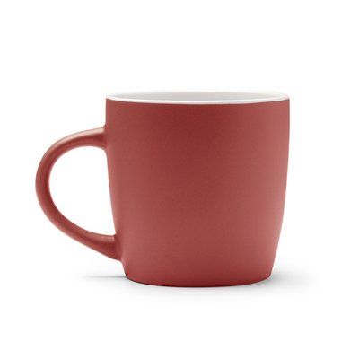 Taza cerámica mate interior blanco 230ml Rojo
