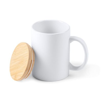 Taza de cerámica mate con tapa 370 ml