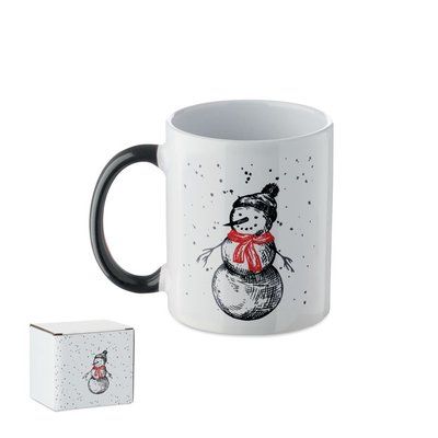 Taza cerámica con motivos navideños Negro/Rojo