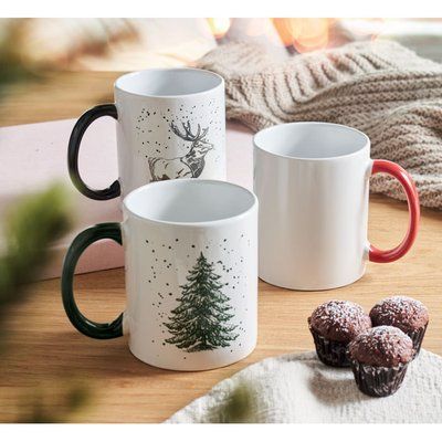 Taza cerámica con motivos navideños