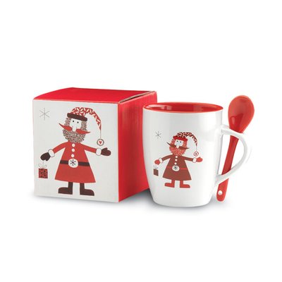 Taza Cerámica Papá Noel 250ml con Cuchara