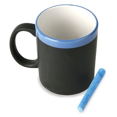 Taza de cerámica pizarra con tiza