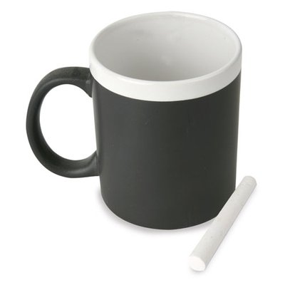 Taza de cerámica pizarra con tiza