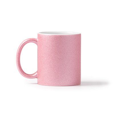 Taza de cerámica con purpurina 350ml Rosa Claro