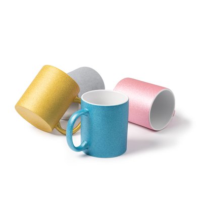 Taza de cerámica con purpurina 350ml