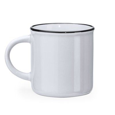Taza de cerámica retro 300ml Blanco/Blanco Talla Única Adulto