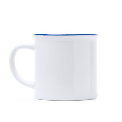 Taza cerámica retro para sublimar 300ml Blanco/Royal