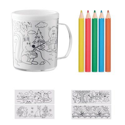 Taza Creativa 280 ml para Colorear Blanco