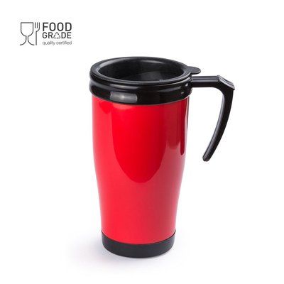 Taza de plástico con tapa de 450 ml.