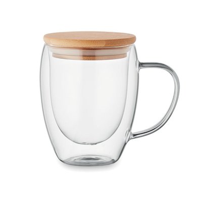 Taza Doble Pared con Tapa Transparente