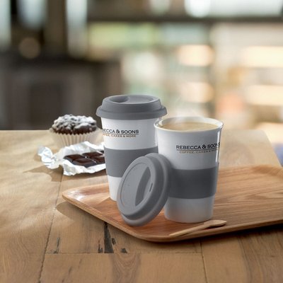 Taza impresa en 360º con tapa de silicona