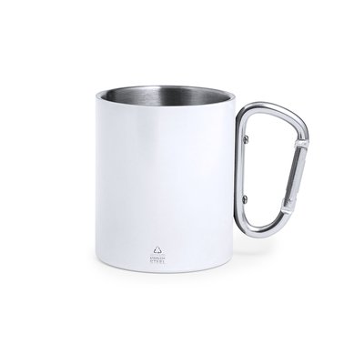 Taza Mate Doble Pared Asa Mosquetón 300ml Bla