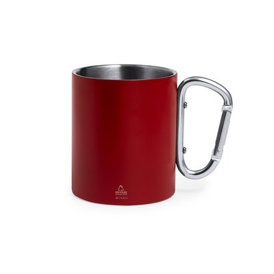 Taza Mate Doble Pared Asa Mosquetón 300ml Roj