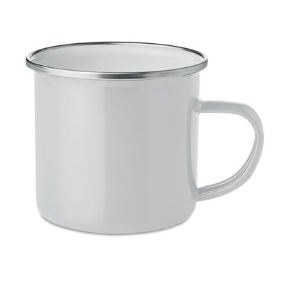 Taza Metal Esmaltado Vintage 350ml Blanco