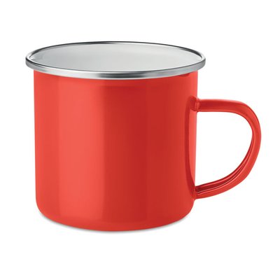 Taza Metal Esmaltado Vintage 350ml Rojo