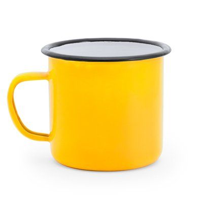Taza metálica 380ml Amarillo/Blanco