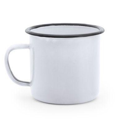 Taza metálica 380ml Blanco/Blanco