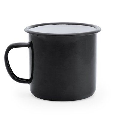 Taza metálica 380ml Negro/Blanco Talla Única Adulto