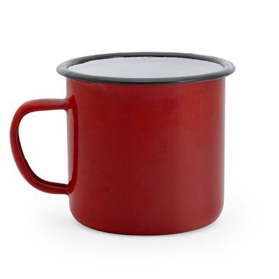 Taza metálica 380ml Rojo/Blanco