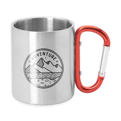 Taza metálica doble pared con mosquetón