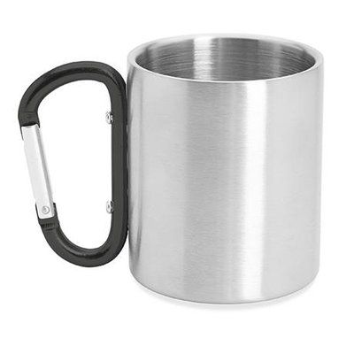 Taza metálica doble pared con mosquetón