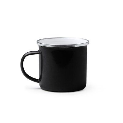 Taza metálica esmaltada Negro