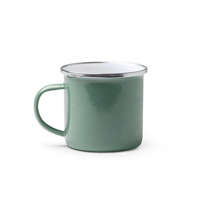 Taza metálica esmaltada Verde Salvia