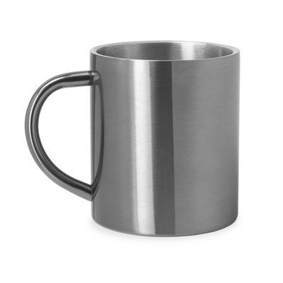 Taza metálica personalizada de doble pared Plata Talla Única Adulto