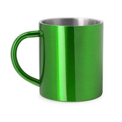 Taza metálica personalizada de doble pared Verde Helecho Talla Única Adulto