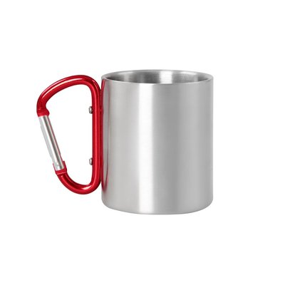 Taza personalizable agarre mosquetón de acero inoxidable
