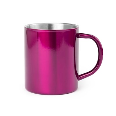 Taza personalizada de acero inoxidable con diseño bicolor Fucsi