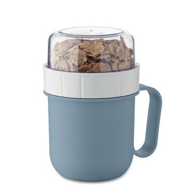 Taza portátil con tapa y doble recipiente