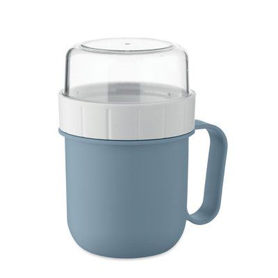 Taza portátil con tapa y doble recipiente