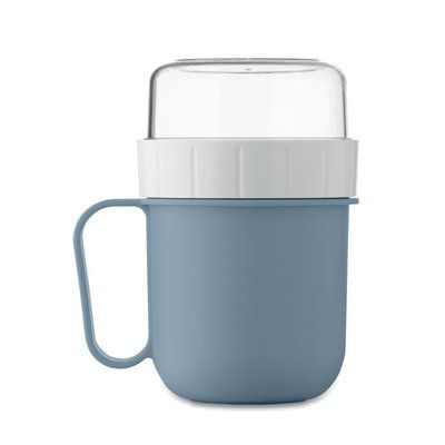 Taza portátil con tapa y doble recipiente
